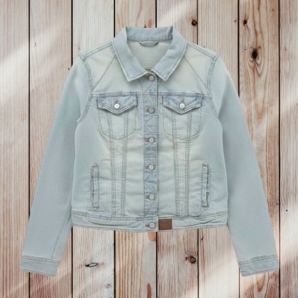 Pilcro and the Letterpress Jackets & Blazers - Pilcro Letterpress Button Jean Trucker Denim Jacket Womens L